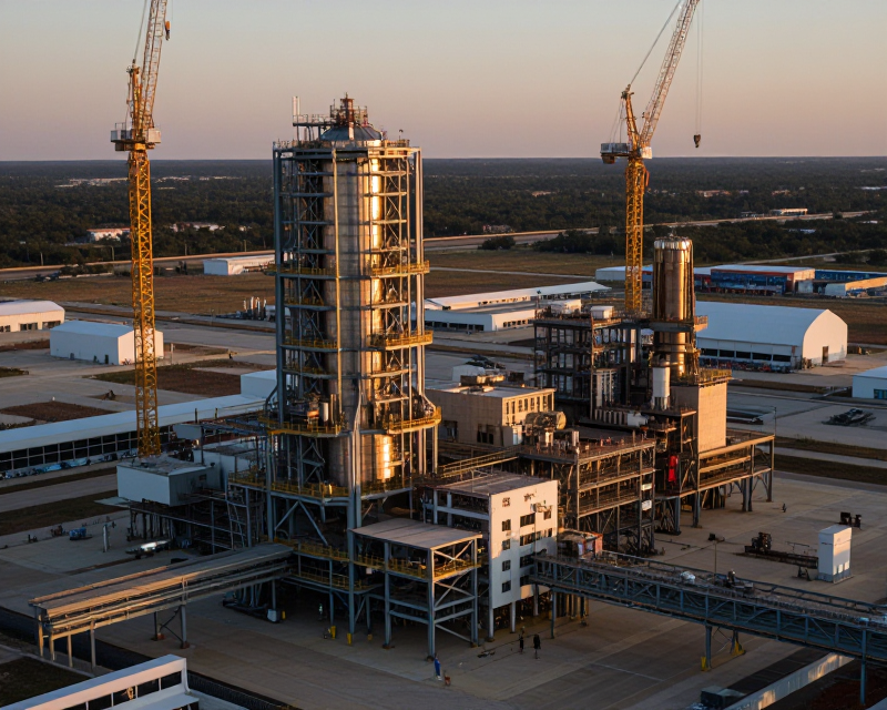 Futuristic Semiconductor Factory Construction in Texas