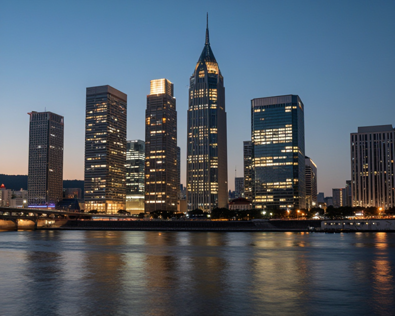 Seoul Financial District Twilight