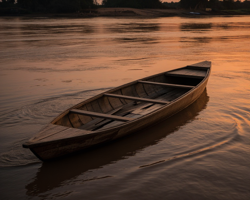 A somber scene of a river in Nigeria