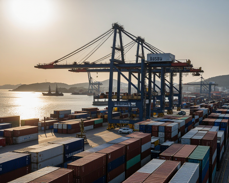 South Korean Industrial Port Scene